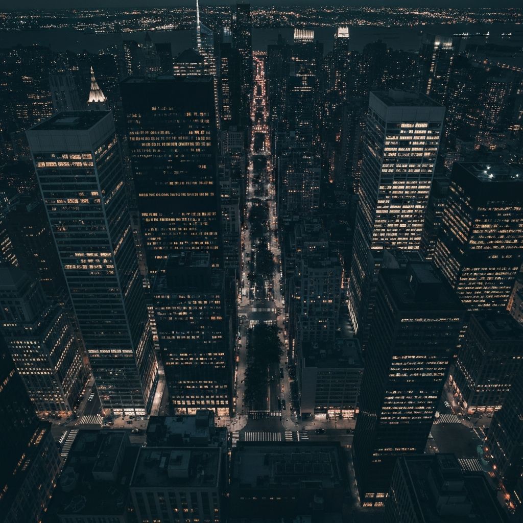 Manhattan skyline at night